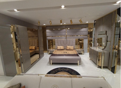 Design bedroom 3-piece. Bed 2x nightstands modern luxury bed set furniture new